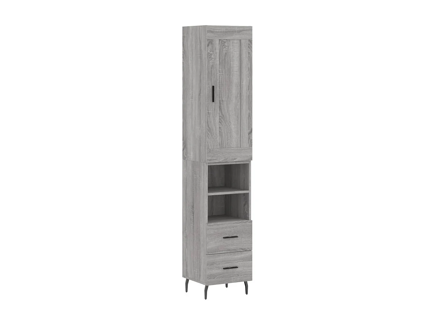 Highboard,Kommode Grau Sonoma 34,5x34x180 cm Holzwerkstoff -gkd261691
