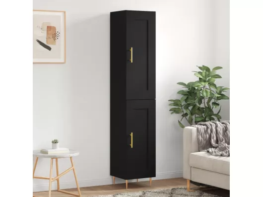 Kauf Unique Highboard,Kommode Schwarz 34,5x34x180 cm Holzwerkstoff -gkd227767