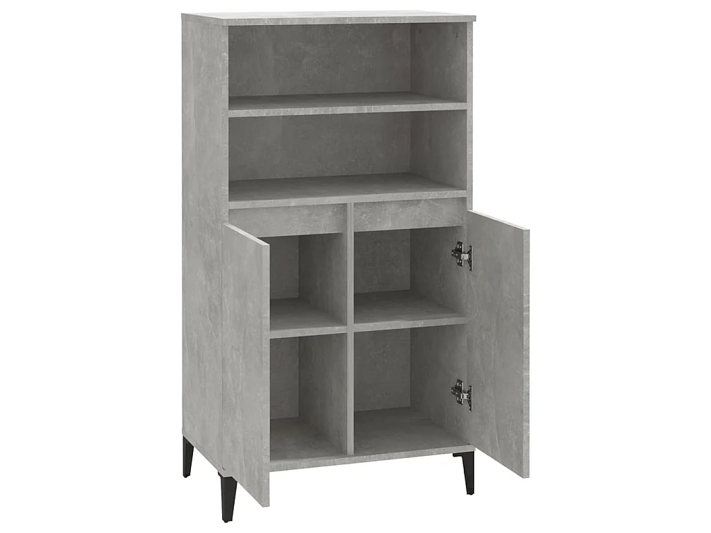 Buffet haut Gris béton 60x36x110 cm Bois d'ingénierie EGER23276