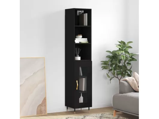 Kauf Unique Highboard,Kommode Schwarz 34,5x34x180 cm Holzwerkstoff -gkd817500