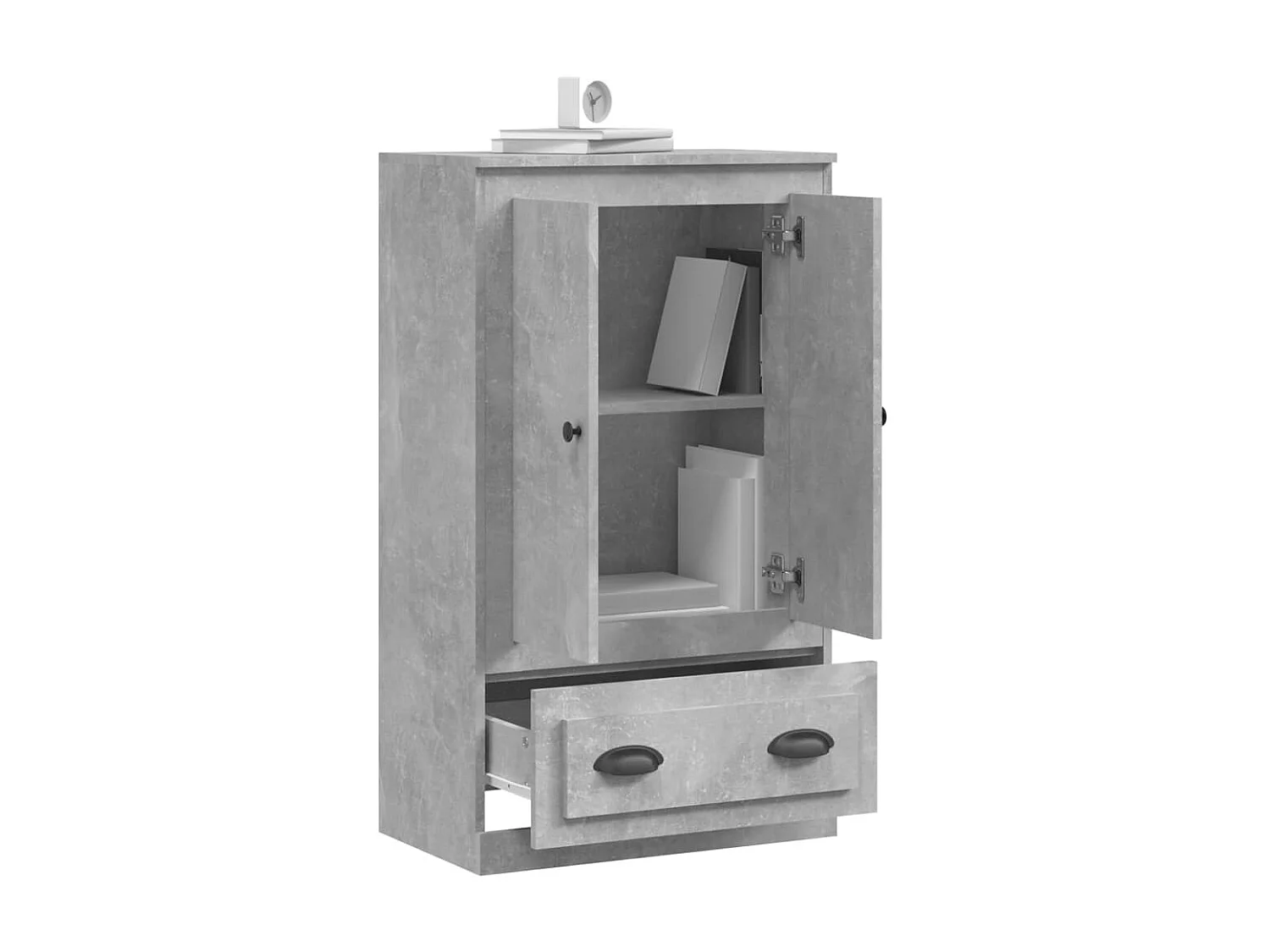 Buffet haut gris béton 60x35,5x103,5 cm bois d'ingénierie EGER60568