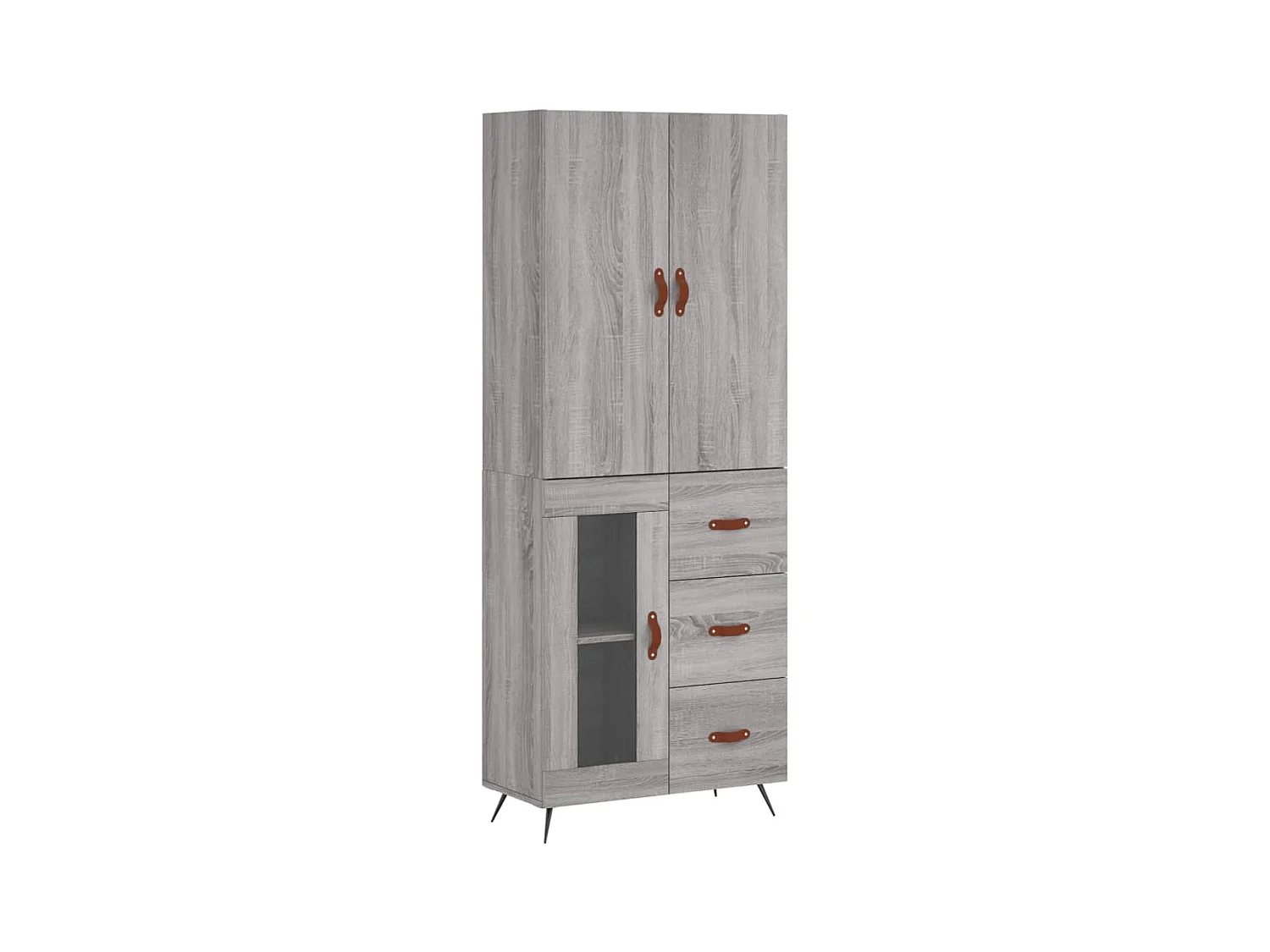 Buffet haut Sonoma gris 69,5x34x180 cm Bois d'ingénierie QWE89652