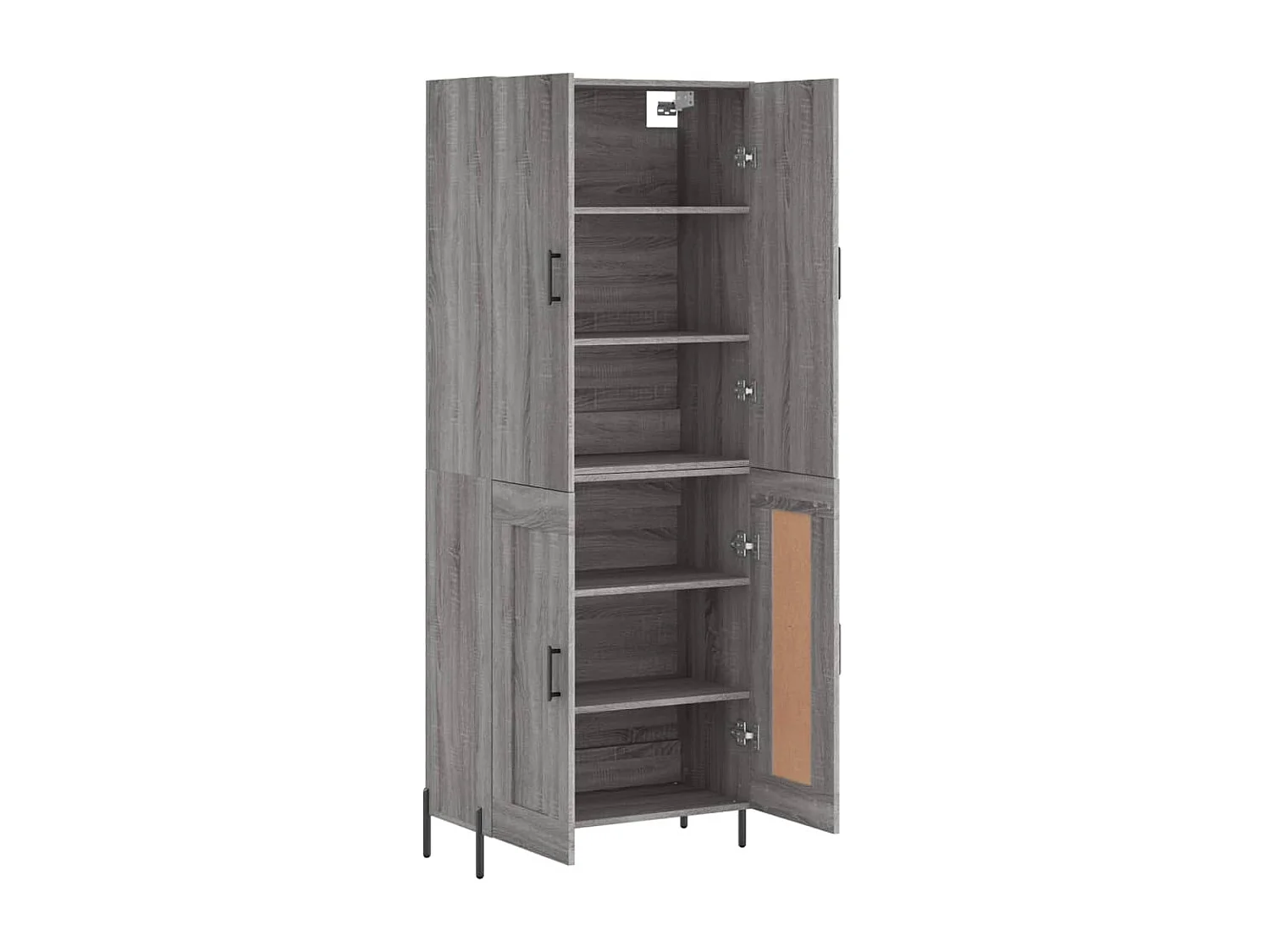 Buffet haut Sonoma gris 69,5x34x180 cm Bois d'ingénierie QWE57289