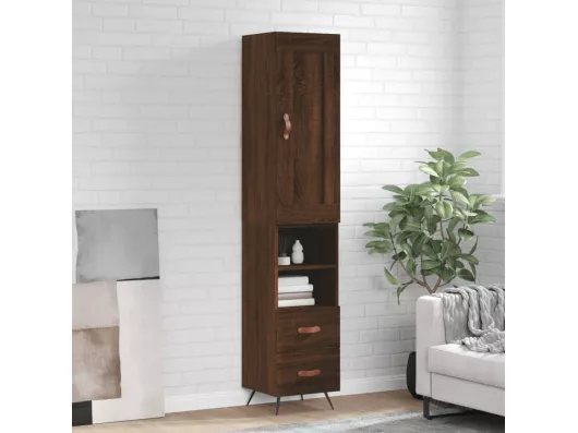 Kauf Unique Highboard,Kommode Braun Eichen-Optik 34,5x34x180 cm Holzwerkstoff -gkd50766