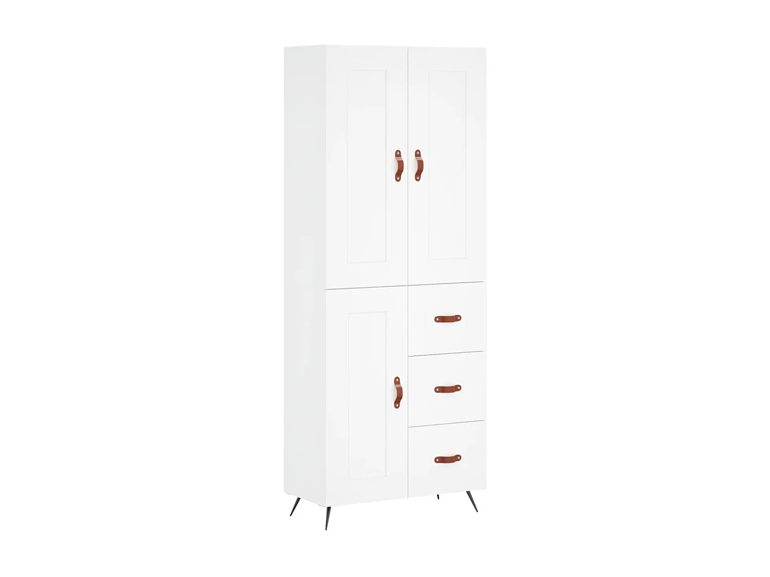 Aparador alto madera contrachapada blanco 69,5x34x180 cm ES50791