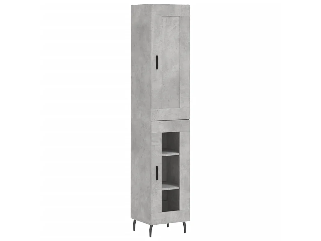 Highboard,Kommode Betongrau 34,5x34x180 cm Holzwerkstoff -gkd388011