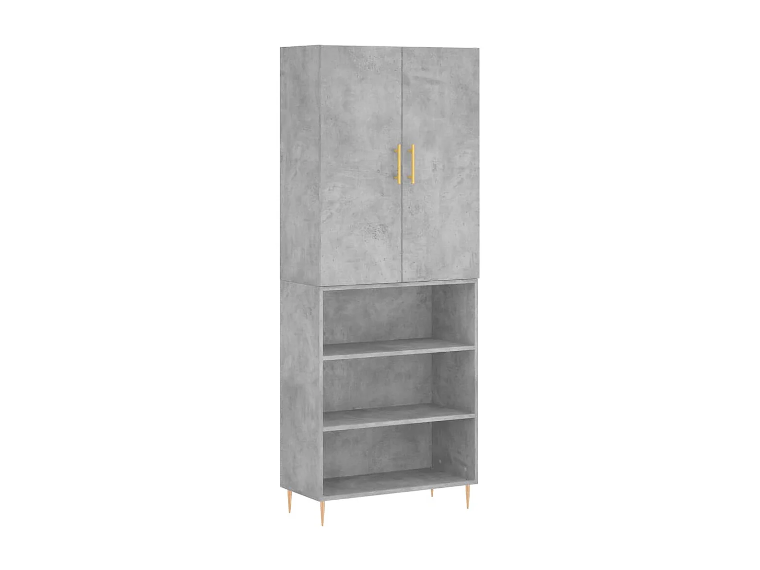 Buffet haut Gris béton 69,5x34x180 cm Bois d'ingénierie QWE72409