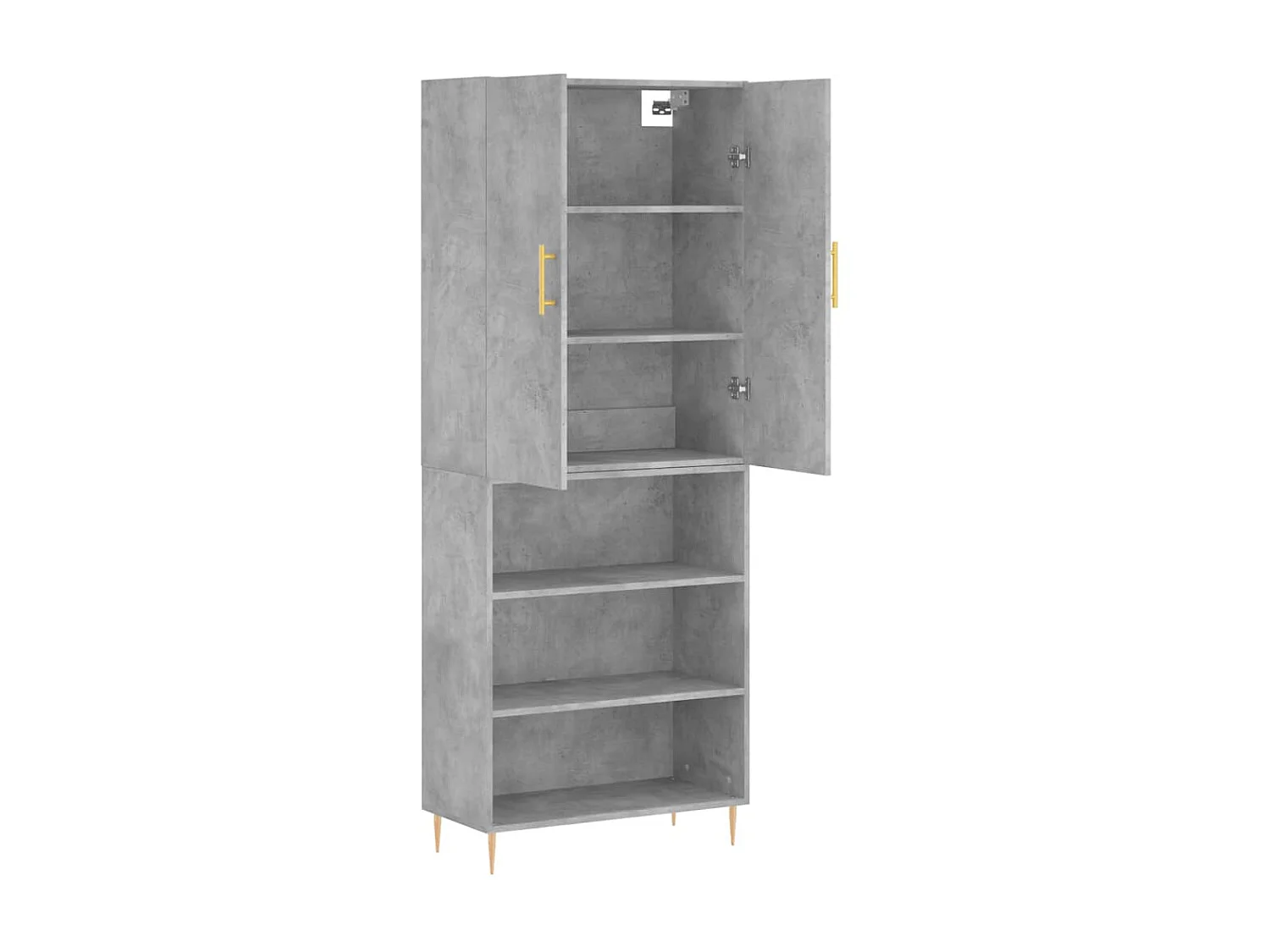 Buffet haut Gris béton 69,5x34x180 cm Bois d'ingénierie QWE72409