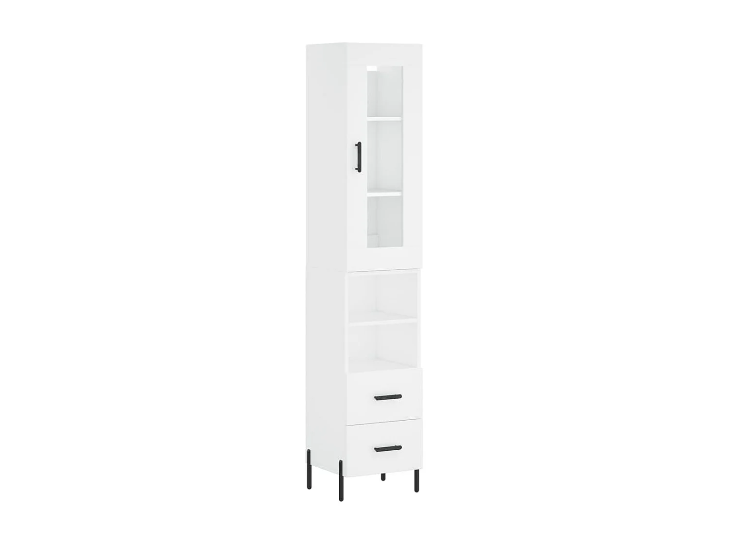 Highboard,Kommode Weiß 34,5x34x180 cm Holzwerkstoff -gkd800083