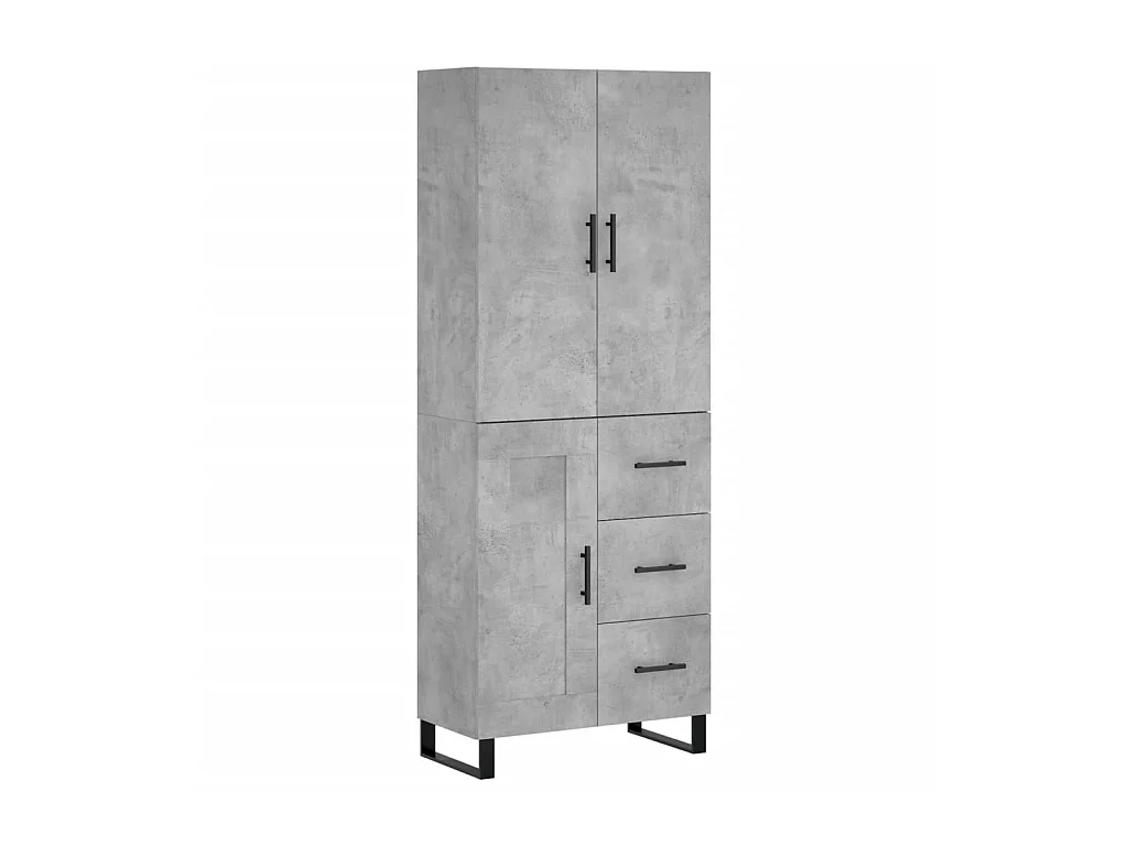 Aparador alto madera contrachapada gris hormigón 69,5x34x180 cm ES77417