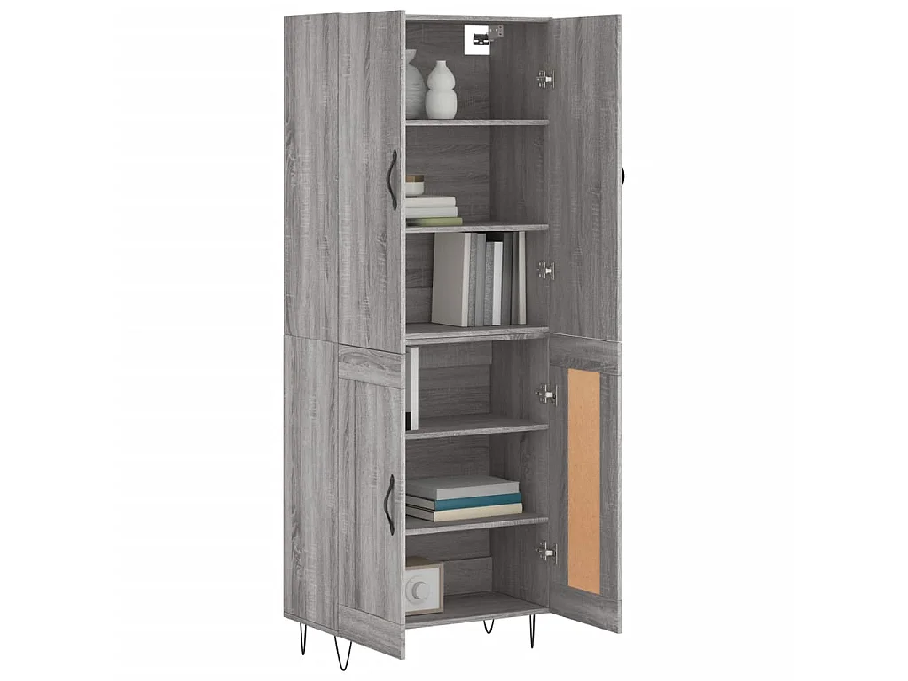 Aparador alto 69,5x34x180 cm derivados de madeira sonoma cinza PT642620