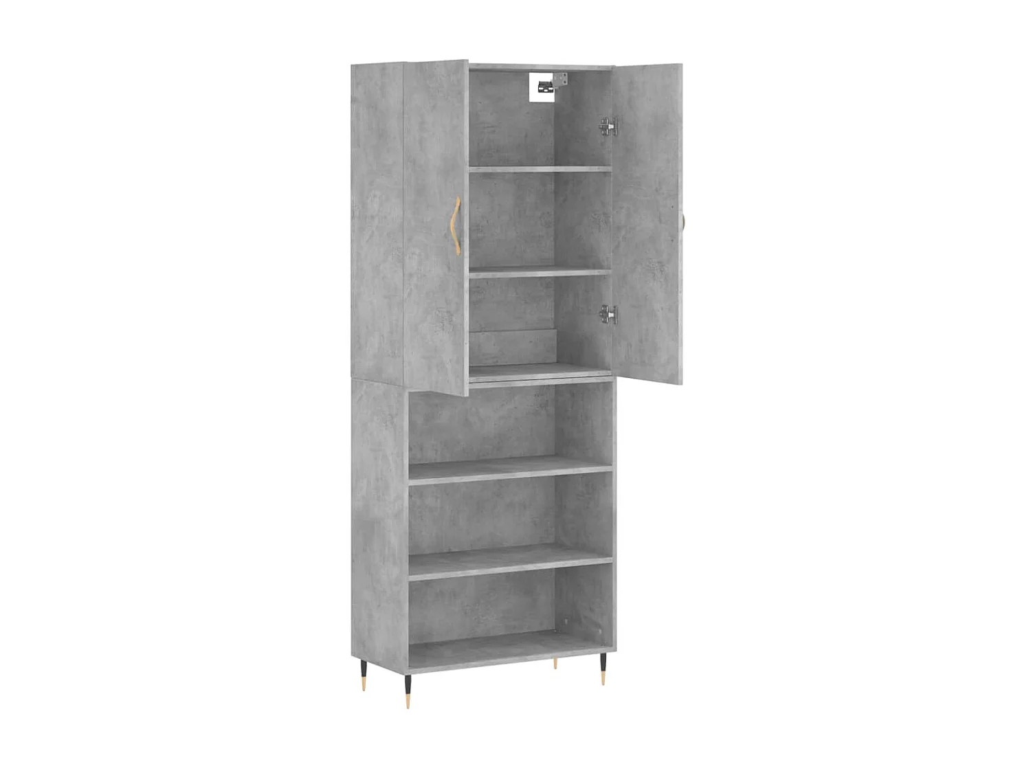 Highboard,Kommode Betongrau 69,5x34x180 cm Holzwerkstoff -gkd24574