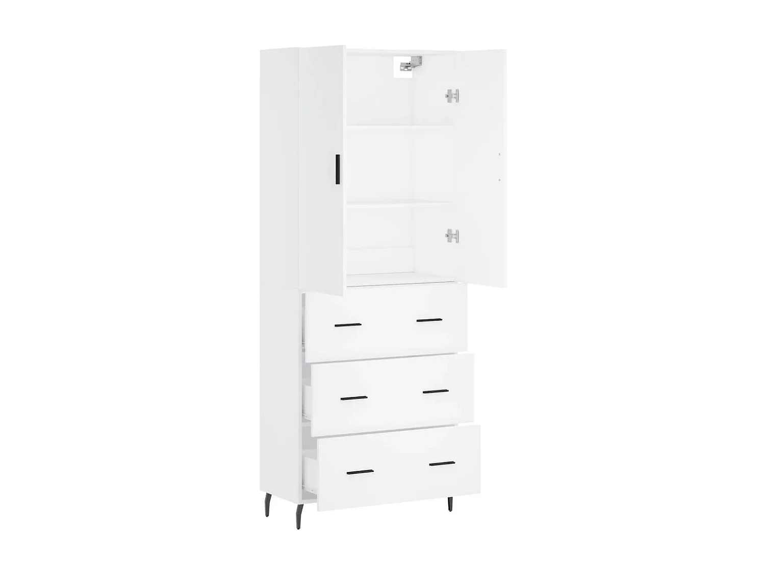 Highboard,Kommode Weiß 69,5x34x180 cm Holzwerkstoff -gkd928608