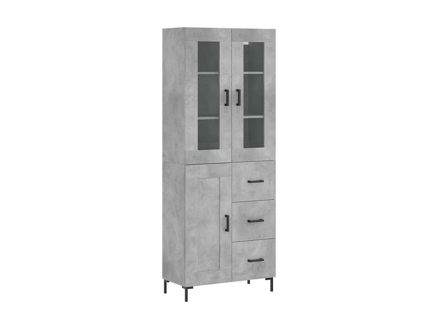 Highboard,Kommode Betongrau 69,5x34x180 cm Holzwerkstoff -gkd729177