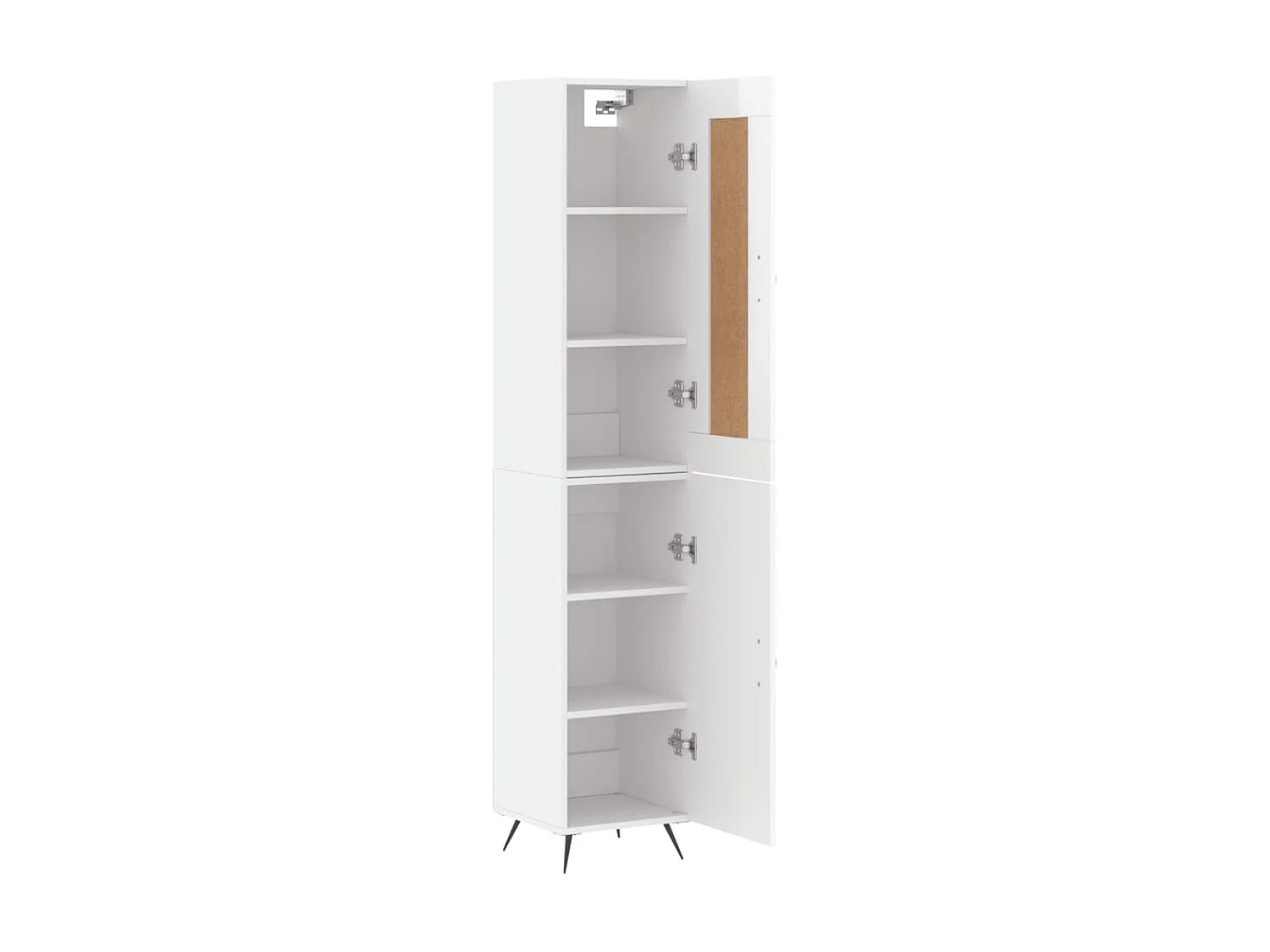 Highboard,Kommode Hochglanz-Weiß 34,5x34x180 cm Holzwerkstoff -gkd674802