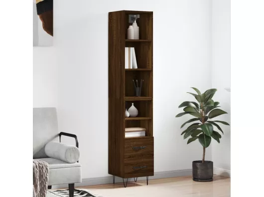 Kauf Unique Highboard,Kommode Braun Eichen-Optik 34,5x34x180 cm Holzwerkstoff -gkd440380