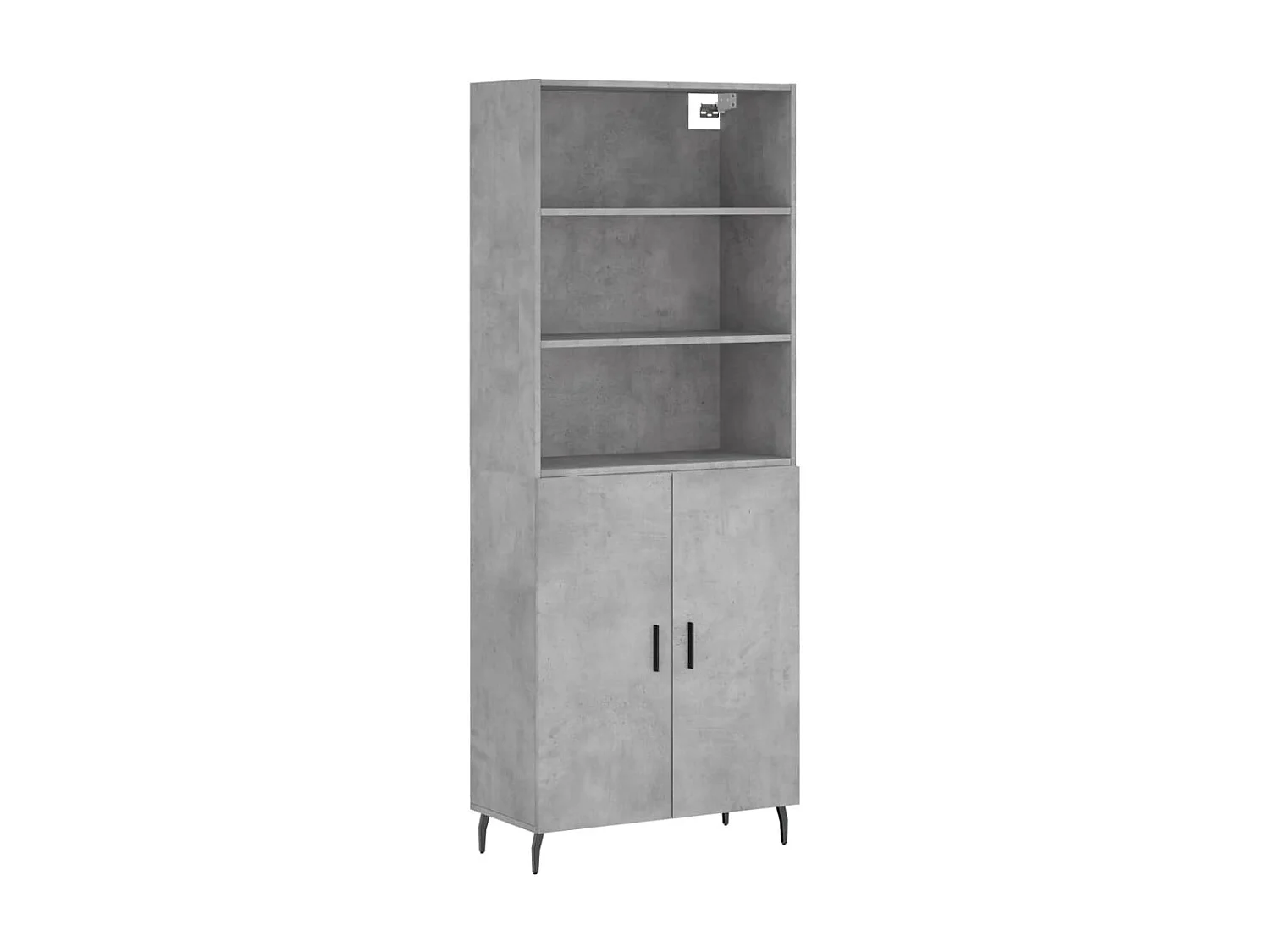 Buffet haut Gris béton 69,5x34x180 cm Bois d'ingénierie QWE99536