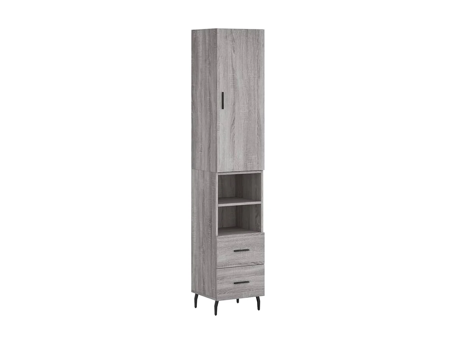 Aparador alto madera contrachapada gris Sonoma 34,5x34x180 cm ES65295