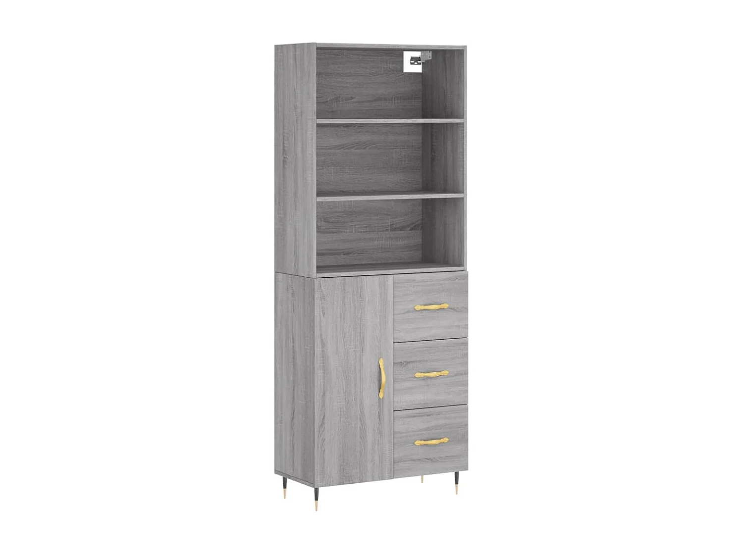 Buffet haut Sonoma gris 69,5x34x180 cm Bois d'ingénierie QWE33036