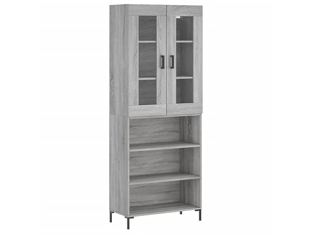 Buffet haut Sonoma gris 69,5x34x180 cm Bois d'ingénierie QWE81479
