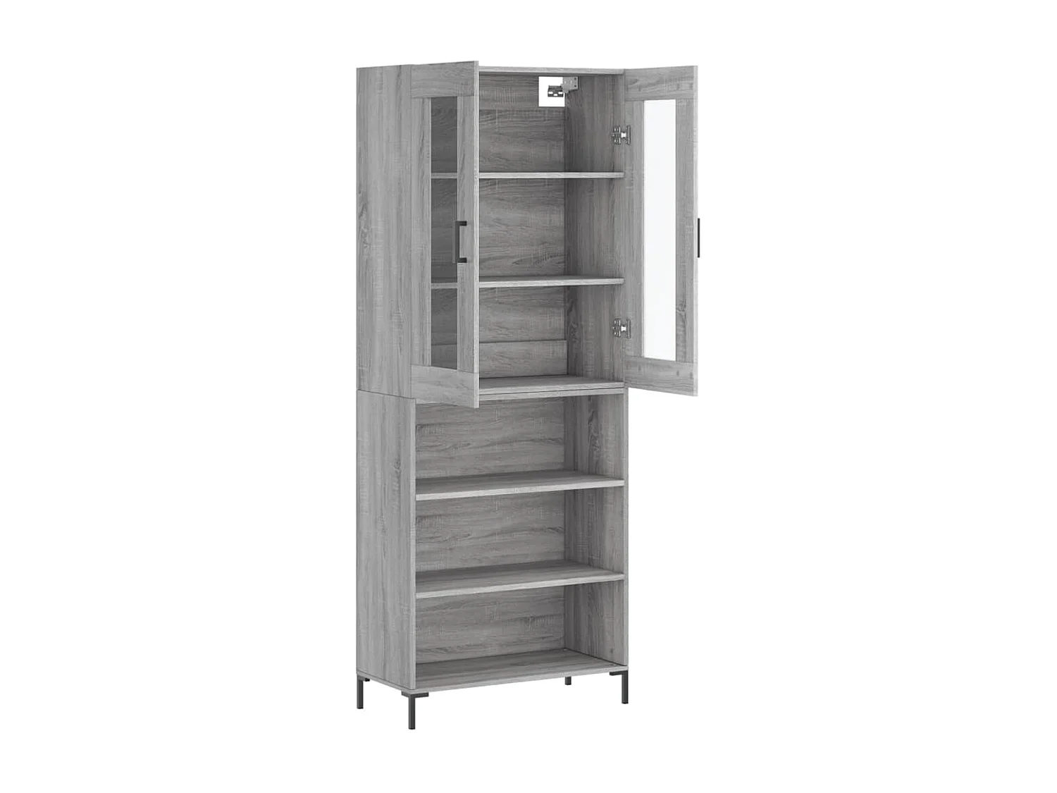 Buffet haut Sonoma gris 69,5x34x180 cm Bois d'ingénierie QWE81479