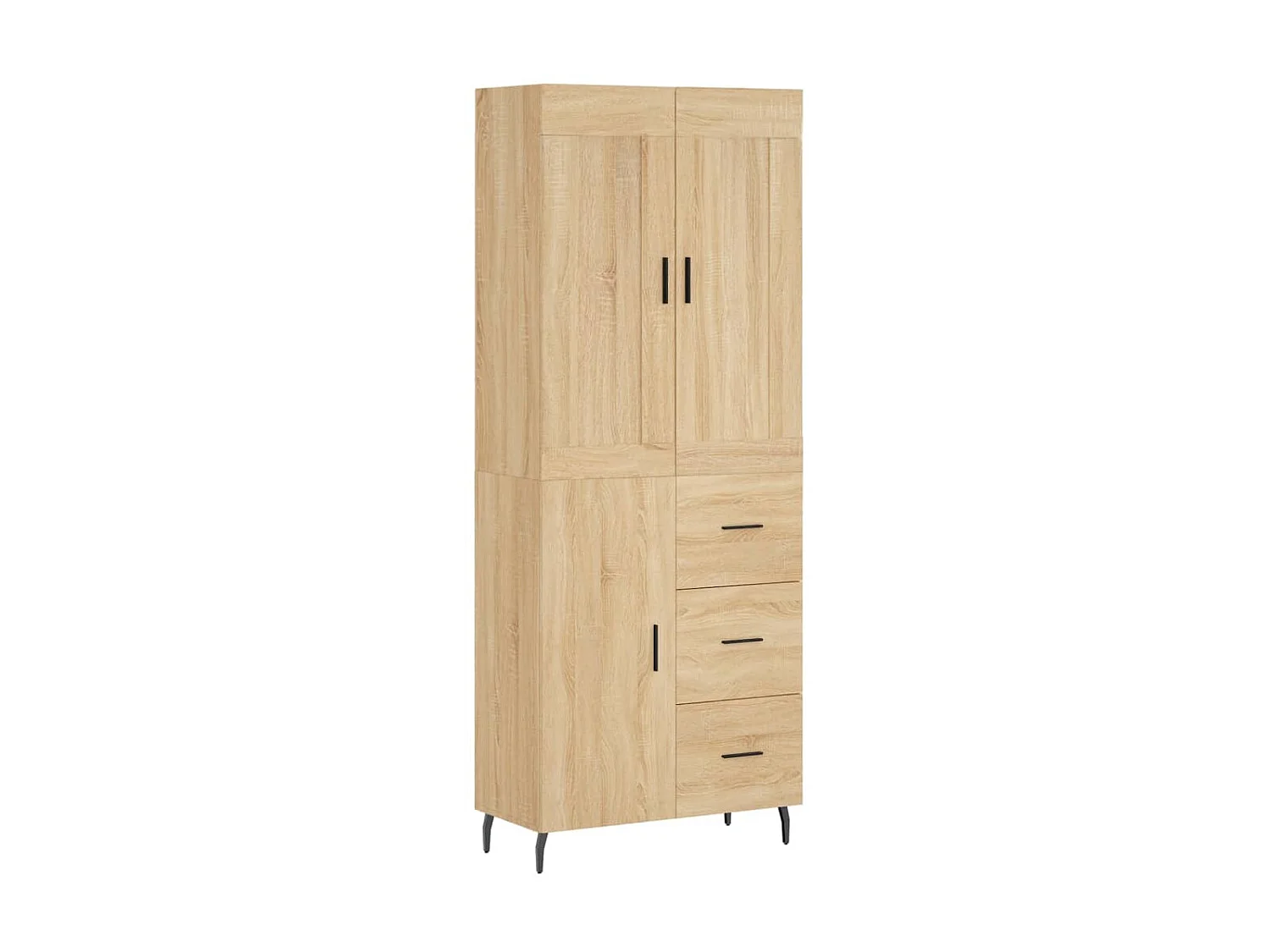Buffet haut Chêne sonoma 69,5x34x180 cm Bois d'ingénierie QWE26971