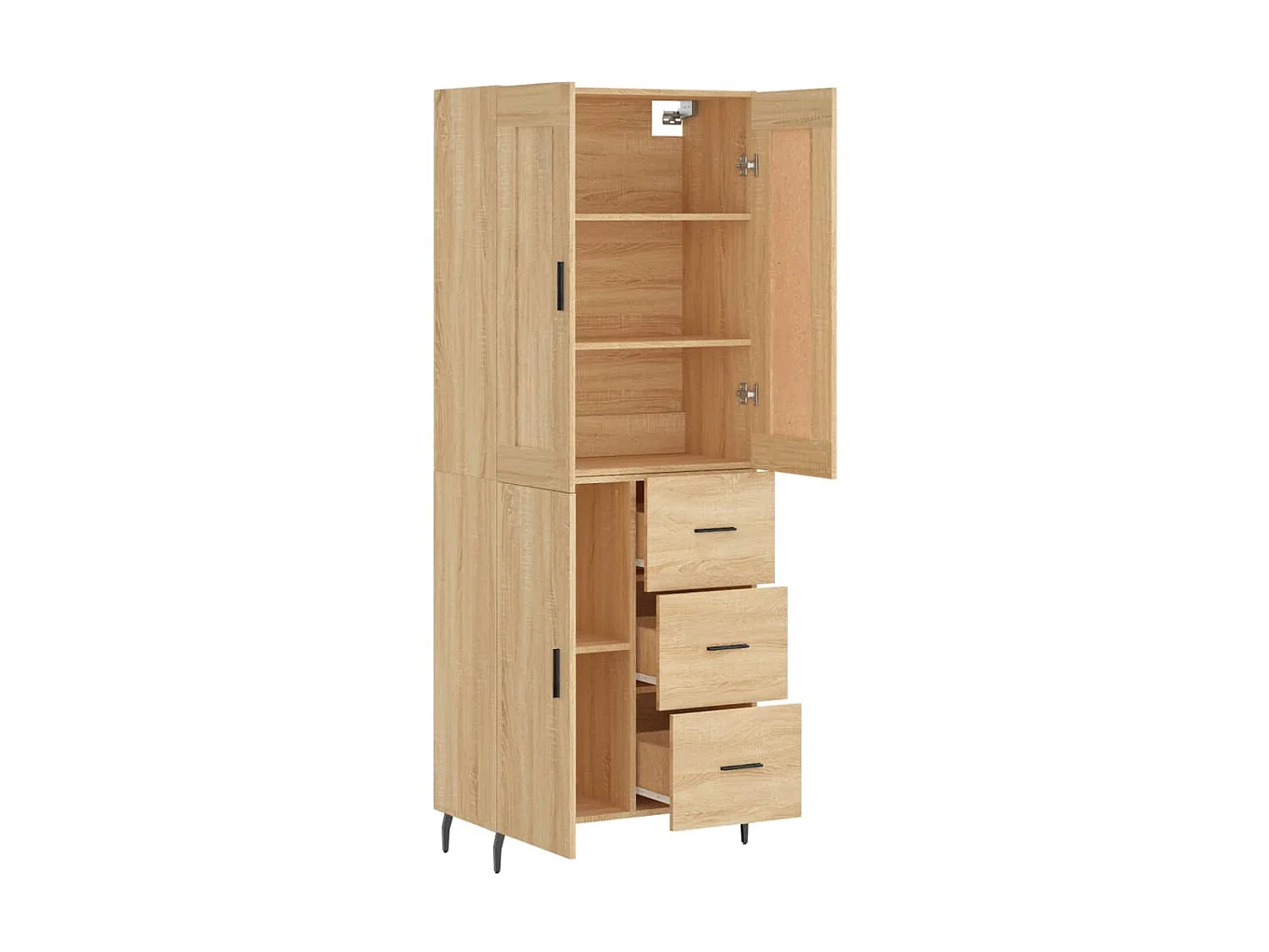 Buffet haut Chêne sonoma 69,5x34x180 cm Bois d'ingénierie QWE26971
