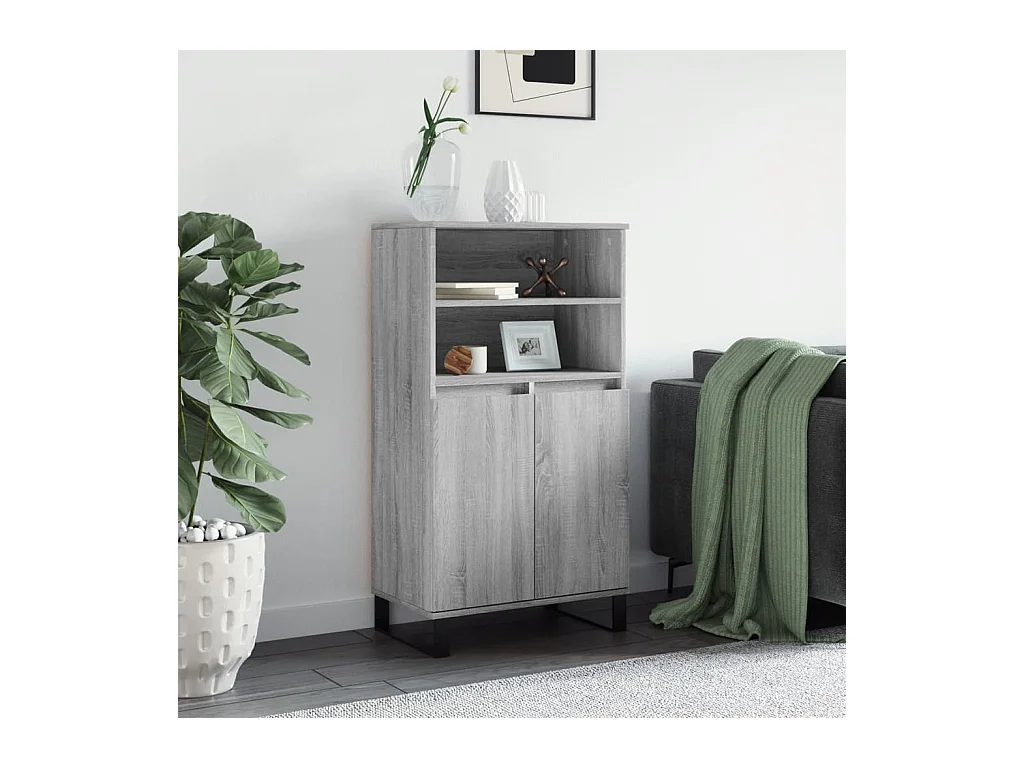 Buffet haut Sonoma gris 60x36x110 cm Bois d'ingénierie LSF7280