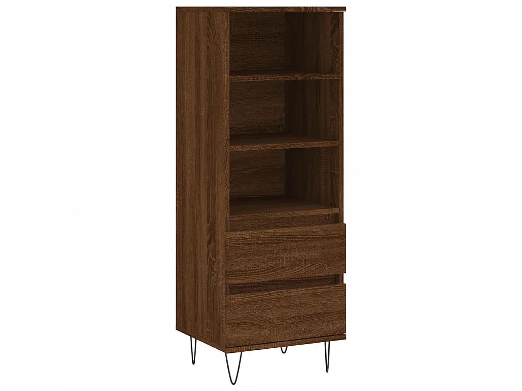 Highboard,Kommode Braun Eichen-Optik 40x36x110 cm Holzwerkstoff -gkd825762