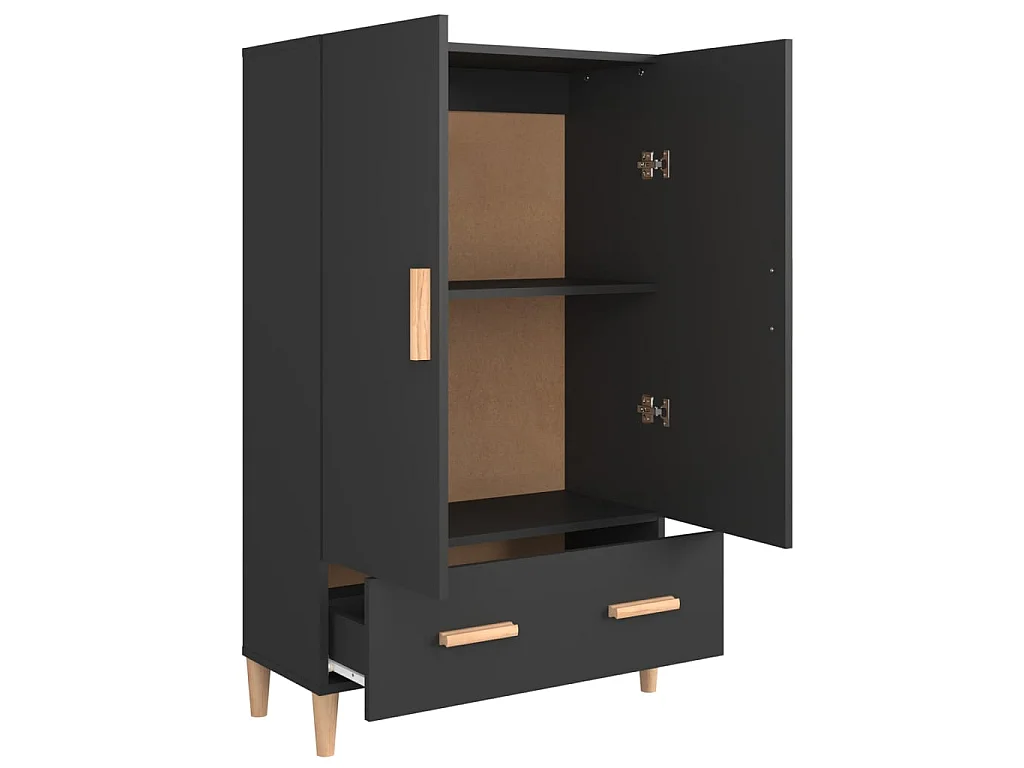 Highboard,Kommode Schwarz 70x31x115 cm Holzwerkstoff -gkd73451