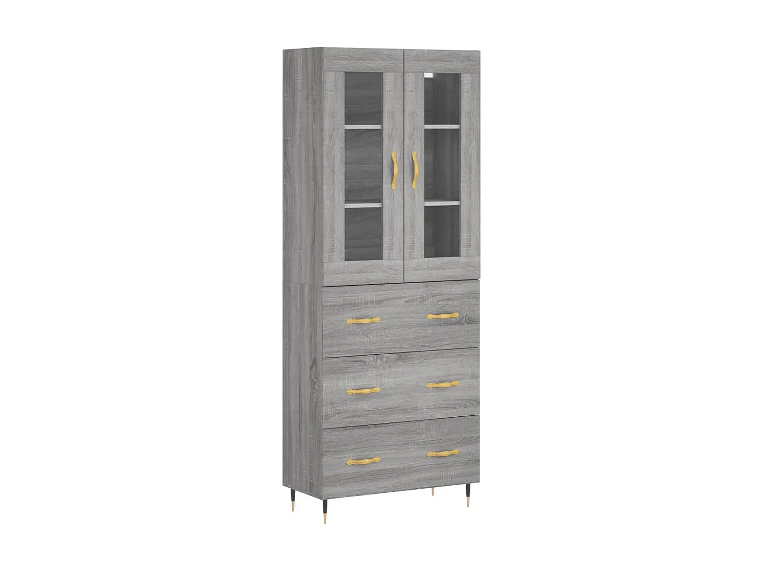 Buffet haut Sonoma gris 69,5x34x180 cm Bois d'ingénierie QWE33437