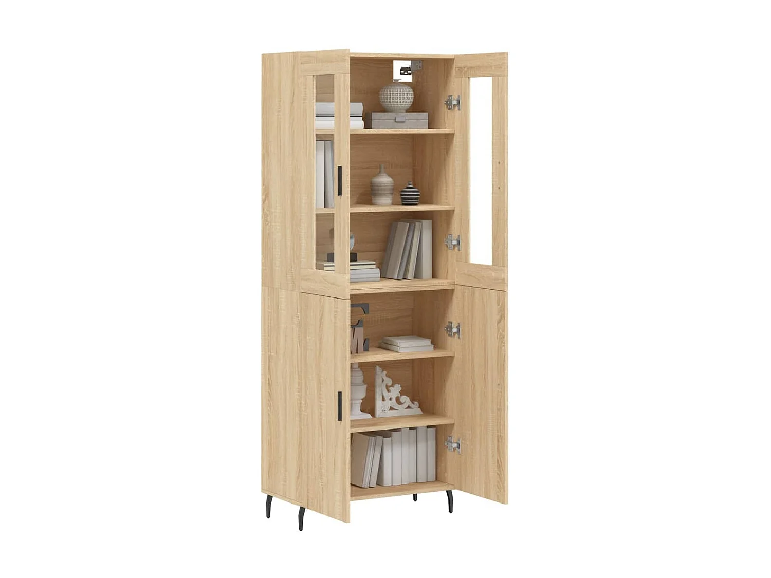 Buffet haut Chêne sonoma 69,5x34x180 cm Bois d'ingénierie QWE13341