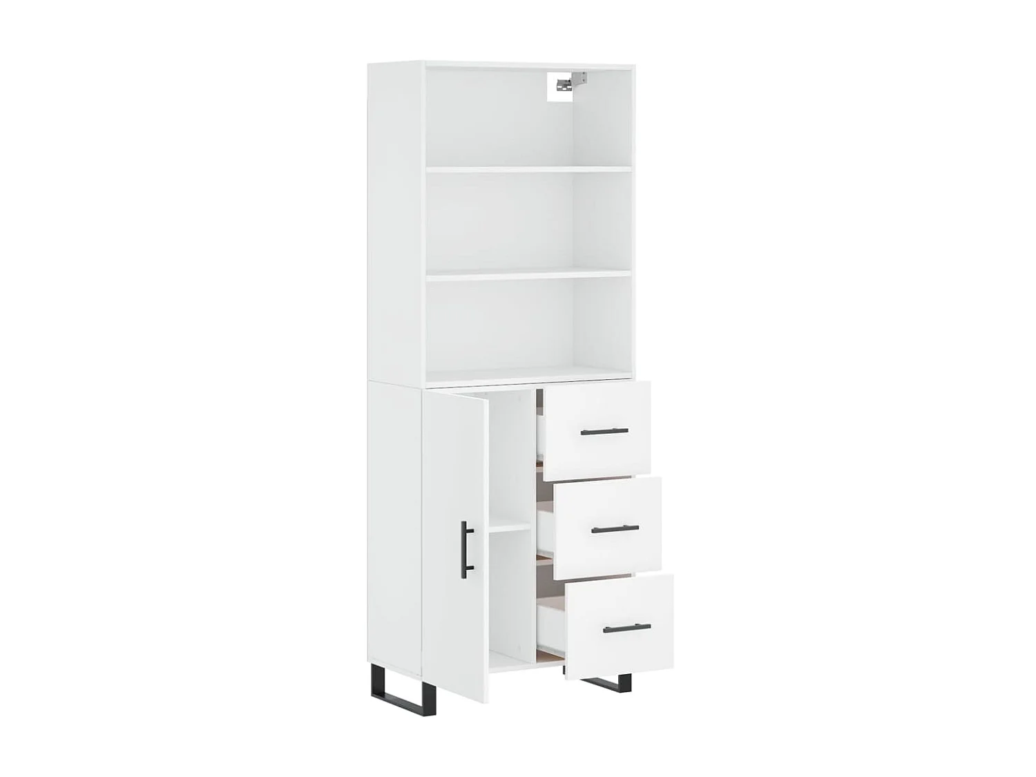 Buffet haut Blanc 69,5x34x180 cm Bois d'ingénierie QWE44885