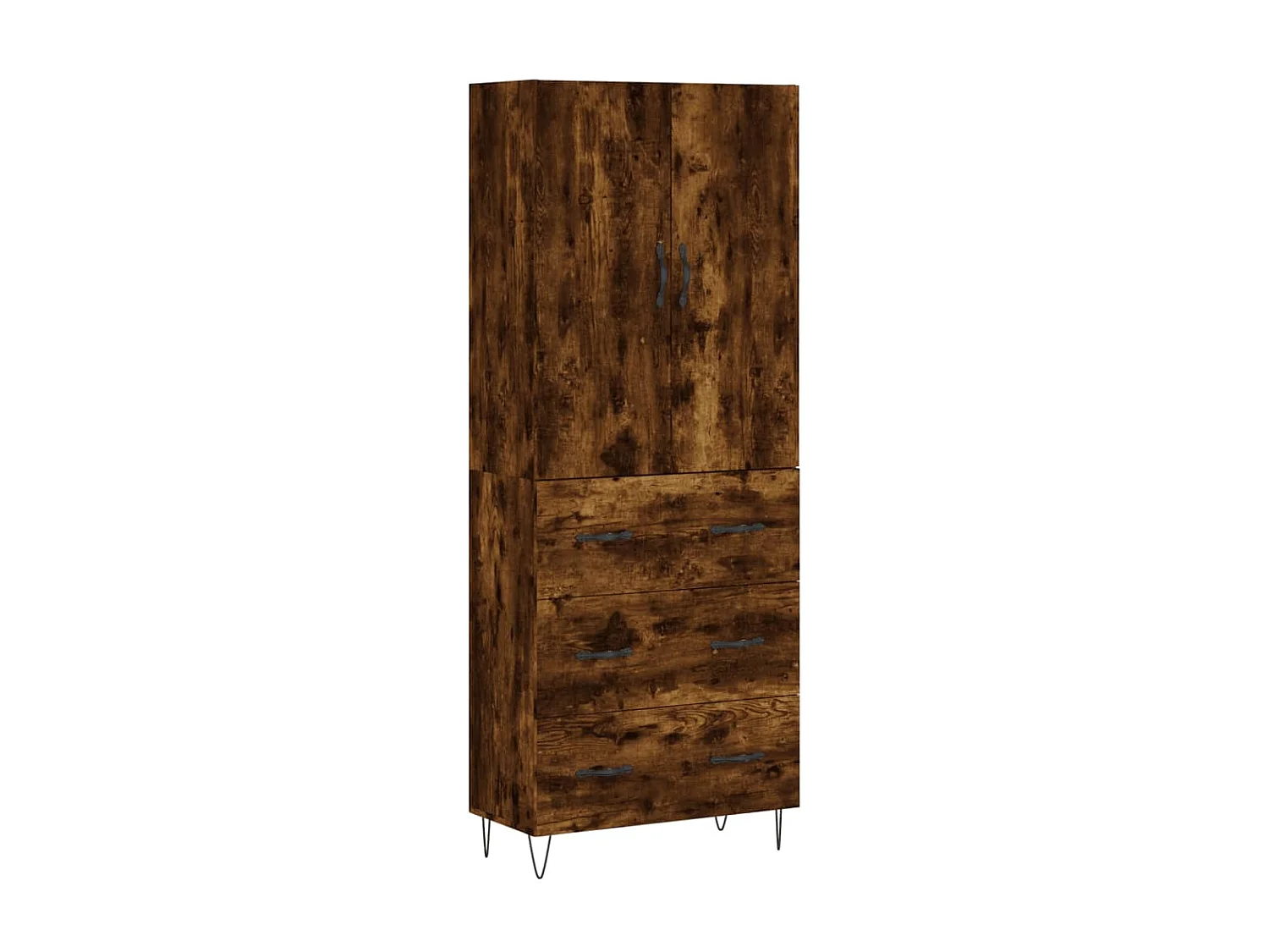 Buffet haut Chêne fumé 69,5x34x180 cm Bois d'ingénierie QWE48452