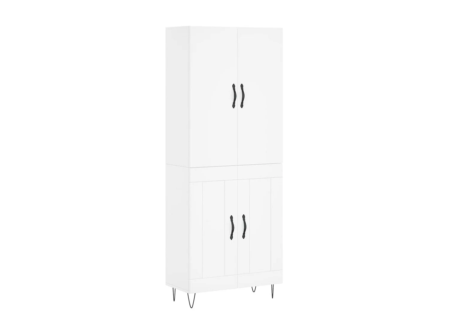 Buffet haut Blanc 69,5x34x180 cm Bois d'ingénierie QWE61126