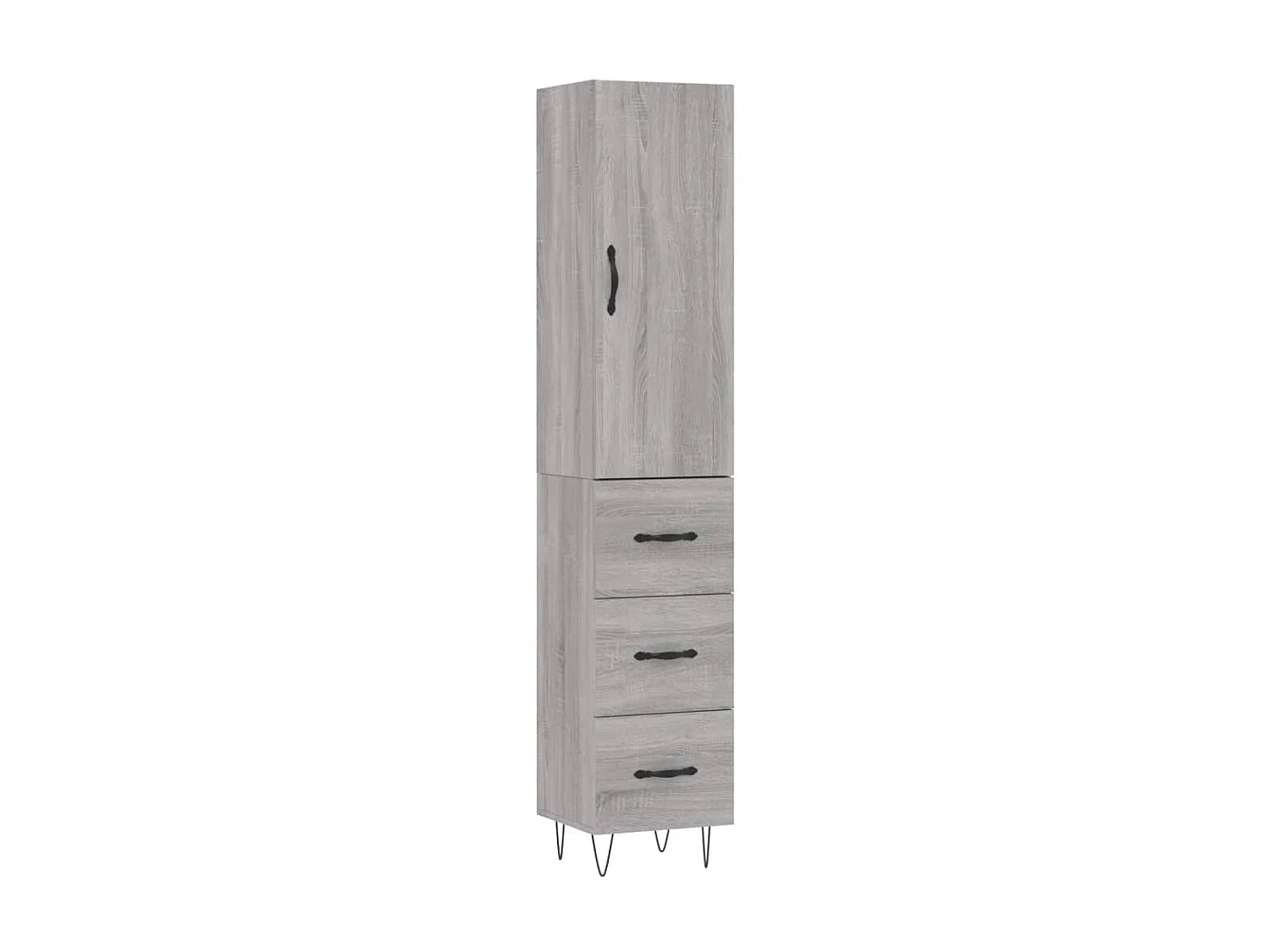 Aparador alto madera contrachapada gris Sonoma 34,5x34x180 cm ES53268