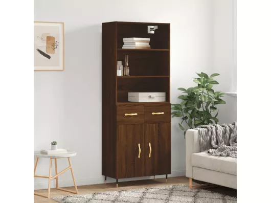 Kauf Unique Highboard,Kommode Braun Eichen-Optik 69,5x34x180 cm Holzwerkstoff -gkd109941