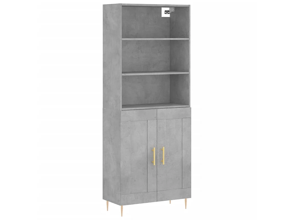 Highboard,Kommode Betongrau 69,5x34x180 cm Holzwerkstoff -gkd625524