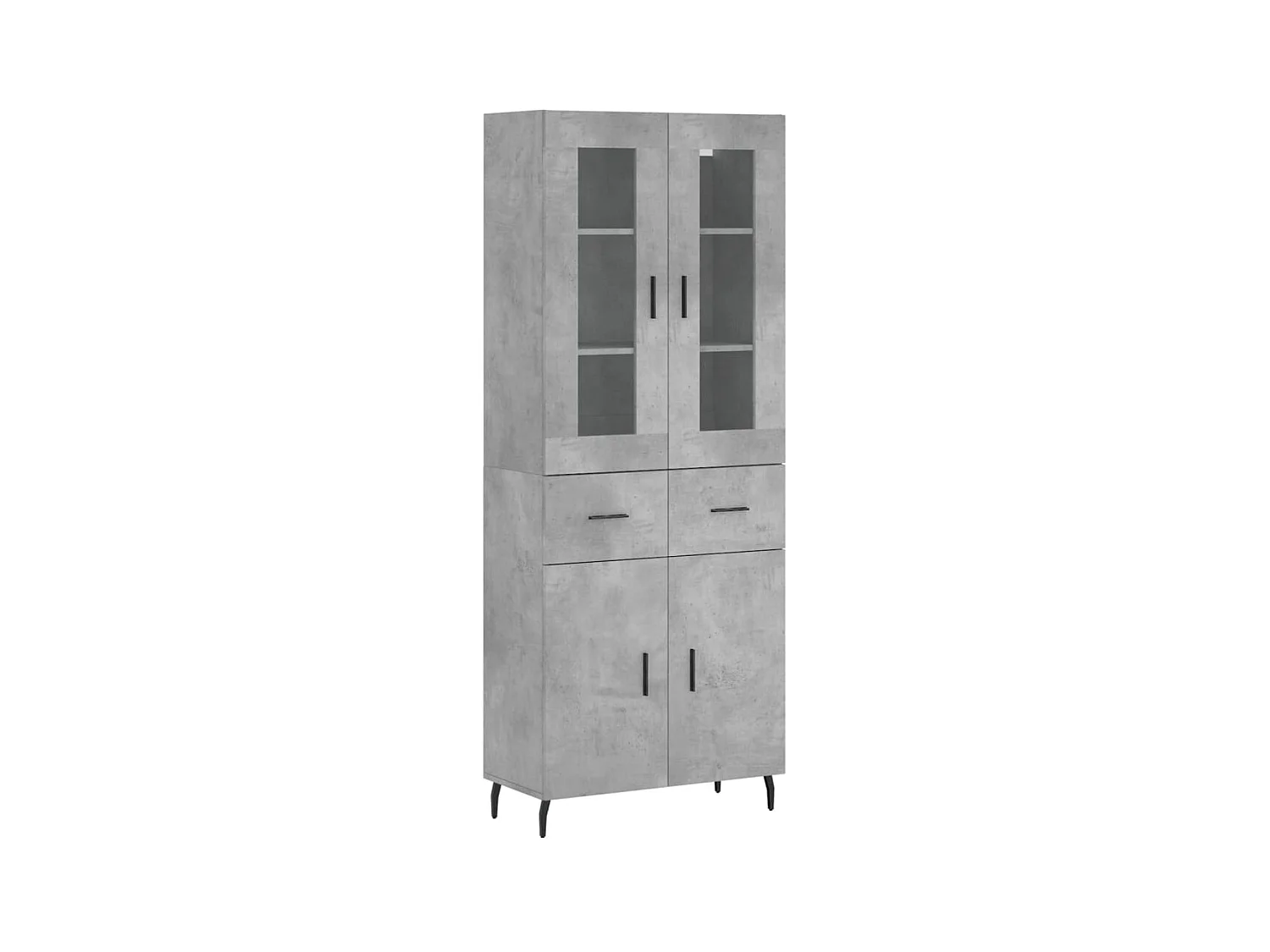 Highboard,Kommode Betongrau 69,5x34x180 cm Holzwerkstoff -gkd183966