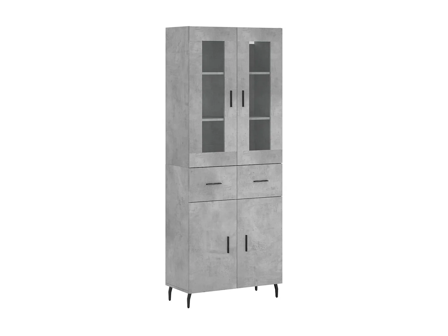 Buffet haut Gris béton 69,5x34x180 cm Bois d'ingénierie QWE89886