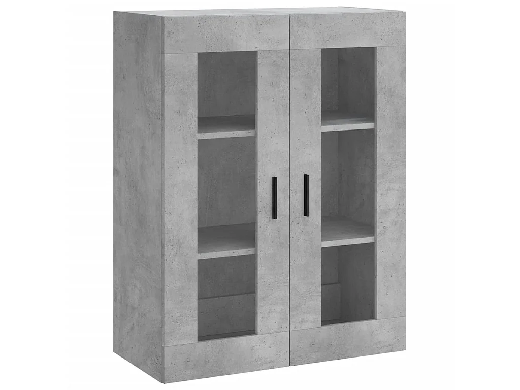 Buffet haut Gris béton 69,5x34x180 cm Bois d'ingénierie QWE89886