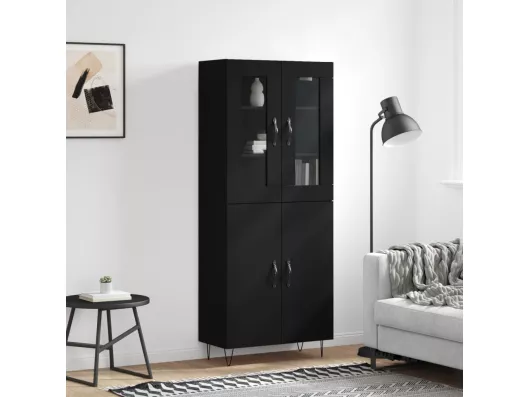 Kauf Unique Highboard,Kommode Schwarz 69,5x34x180 cm Holzwerkstoff -gkd851862