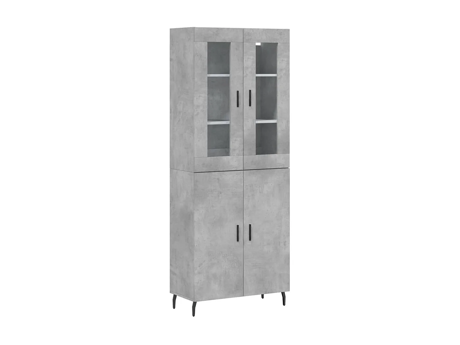 Buffet haut Gris béton 69,5x34x180 cm Bois d'ingénierie QWE82197