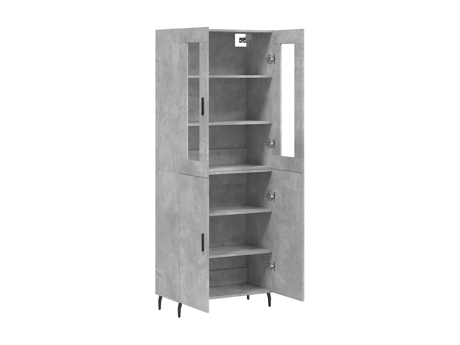 Buffet haut Gris béton 69,5x34x180 cm Bois d'ingénierie QWE82197