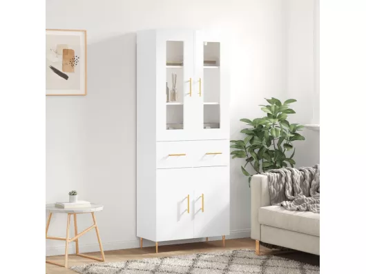 Kauf Unique Highboard,Kommode Hochglanz-Weiß 69,5x34x180 cm Holzwerkstoff -gkd515854