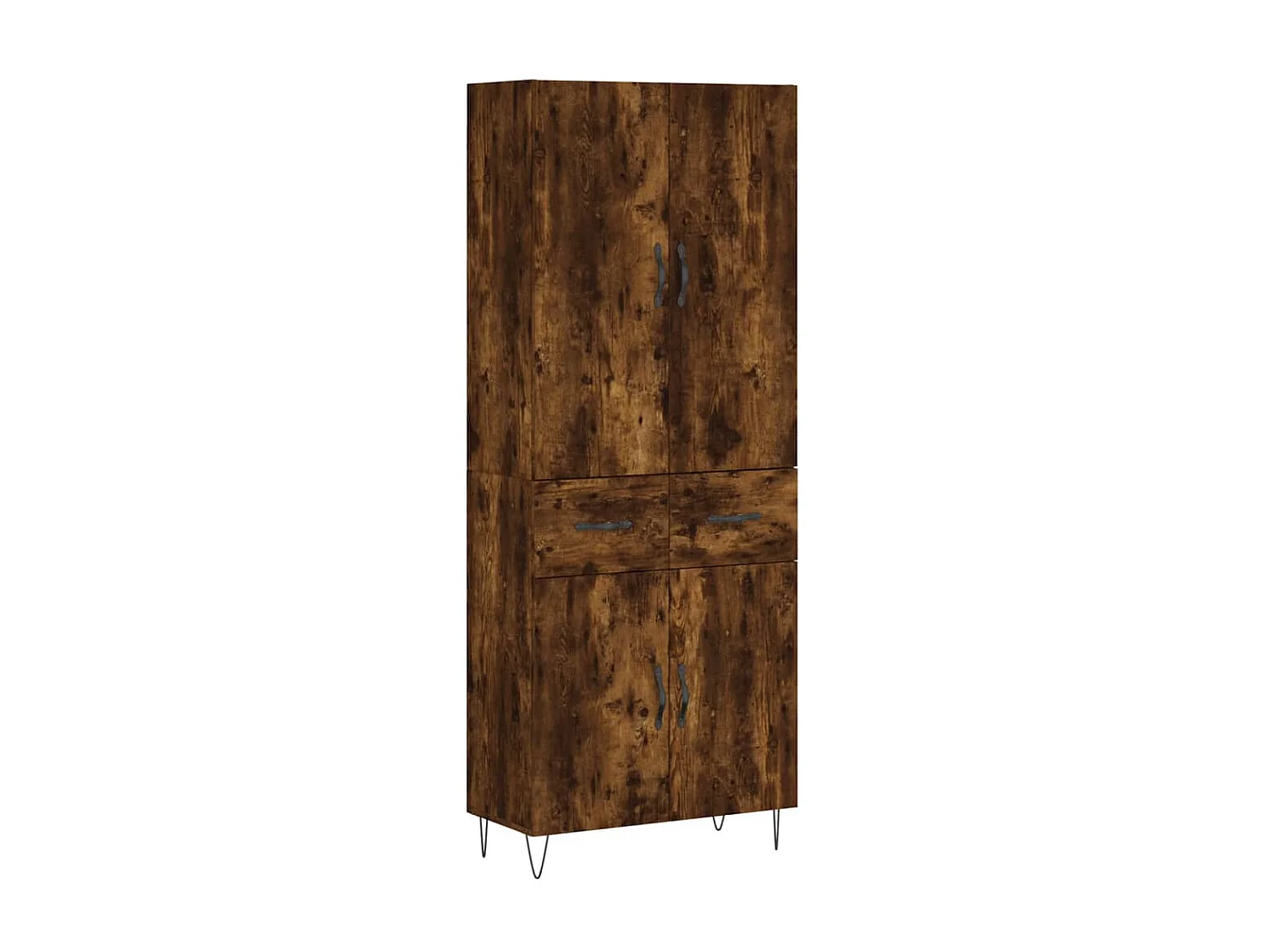 Buffet haut Chêne fumé 69,5x34x180 cm Bois d'ingénierie QWE15968