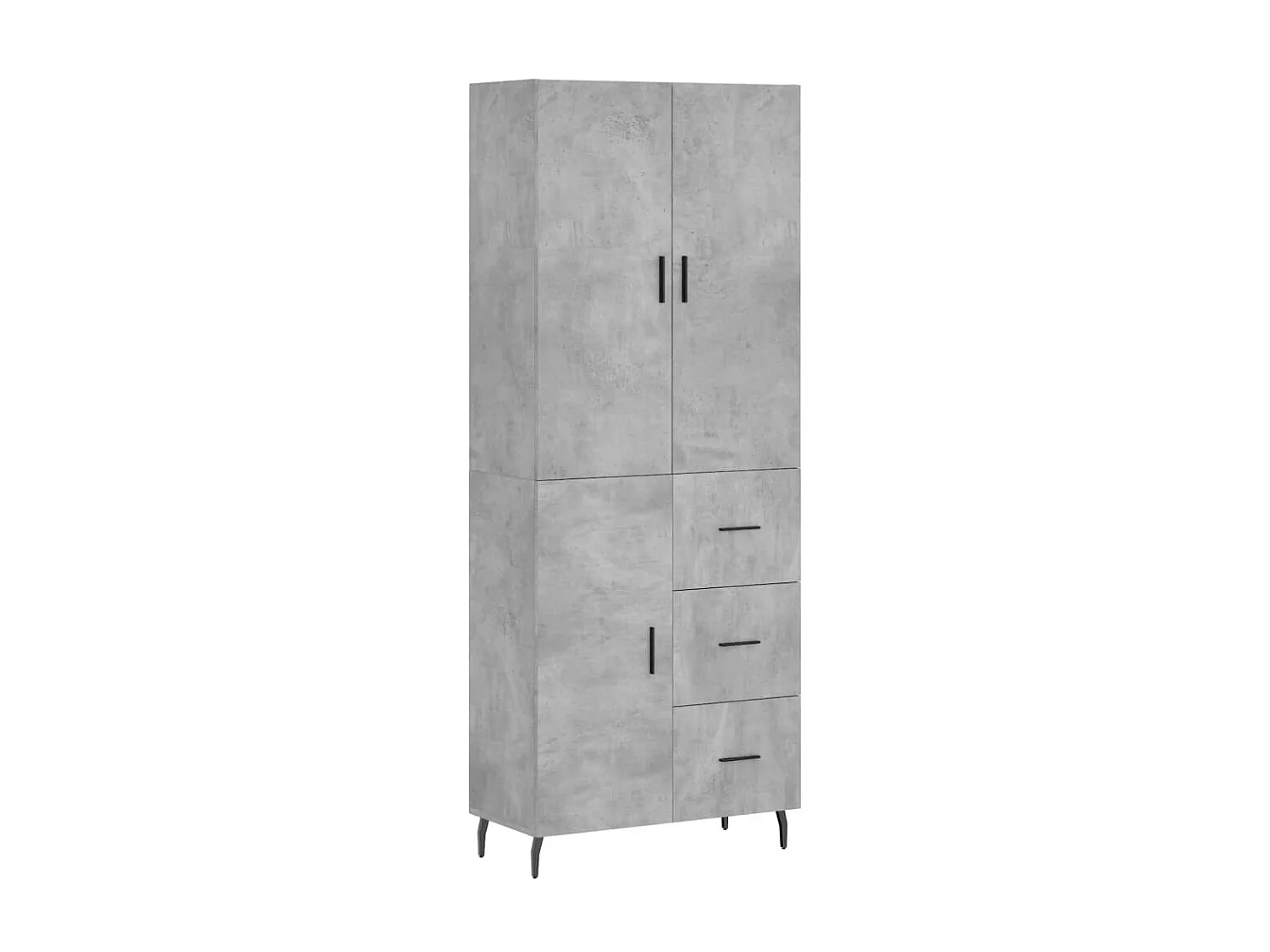 Aparador alto madera contrachapada gris hormigón 69,5x34x180 cm ES46396