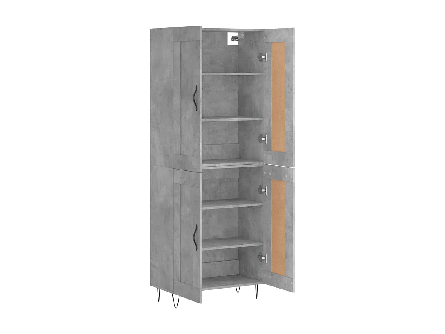 Aparador alto 69,5x34x180 cm derivados de madeira cinza cimento PT458925