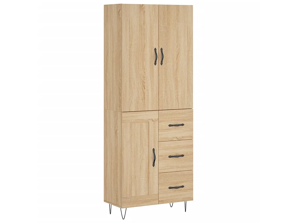 Highboard,Kommode Sonoma-Eiche 69,5x34x180 cm Holzwerkstoff -gkd295506