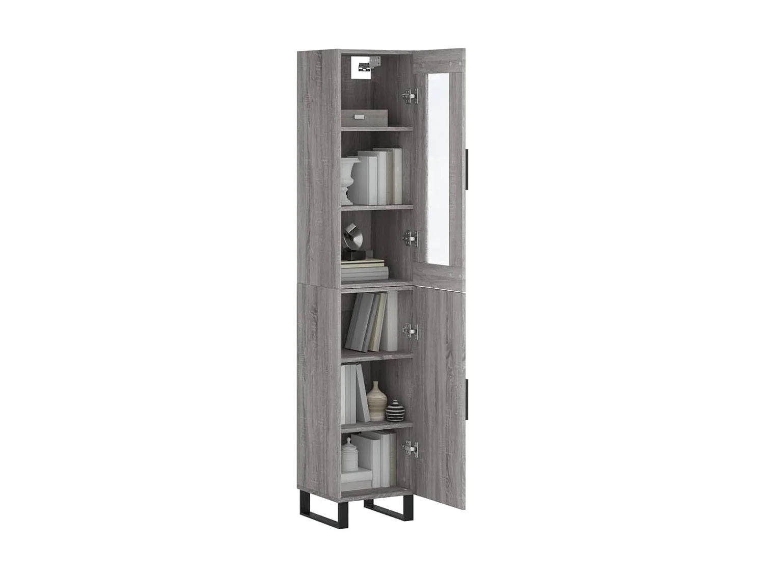Buffet haut Sonoma gris 34,5x34x180 cm Bois d'ingénierie QWE23135